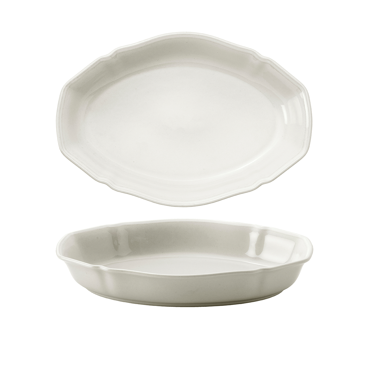 Provincial Cotton Vintage Oval Bowl Rim 232mm