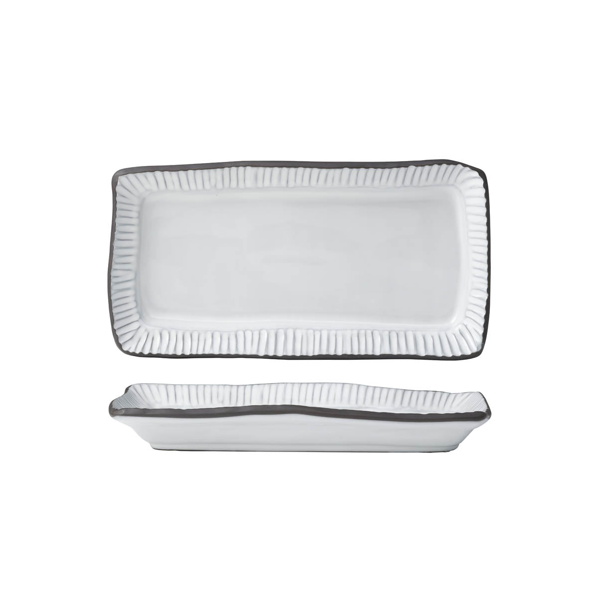 907572 Tablekraft Tablekraft Linea Organics Rectangular Platter 300x160x40mm White Tomkin Australia Hospitality Supplies