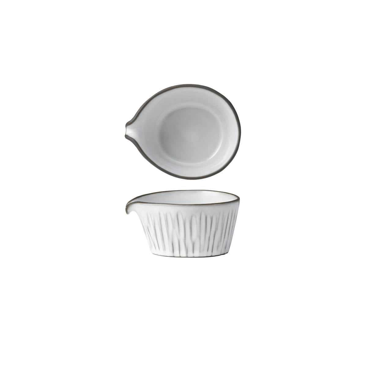 907580 Tablekraft Tablekraft Linea Organics Service Bowl W/Spout 100x60mm White Tomkin Australia Hospitality Supplies