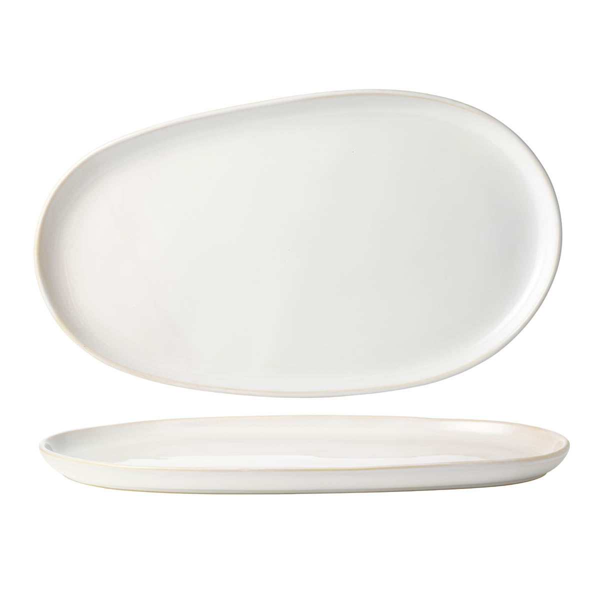 908458 Tablekraft Urban Serve Oval Irregular Sml 460x265x23mm White Tomkin Australia Hospitality Supplies