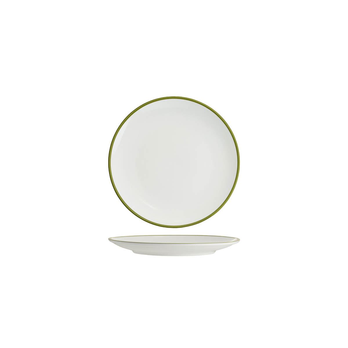 Core Round Coupe Plate Olive Green Rim 200mm