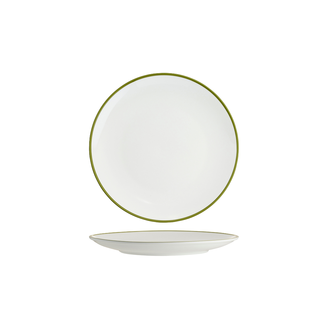Core Round Coupe Plate Olive Green Rim 225mm