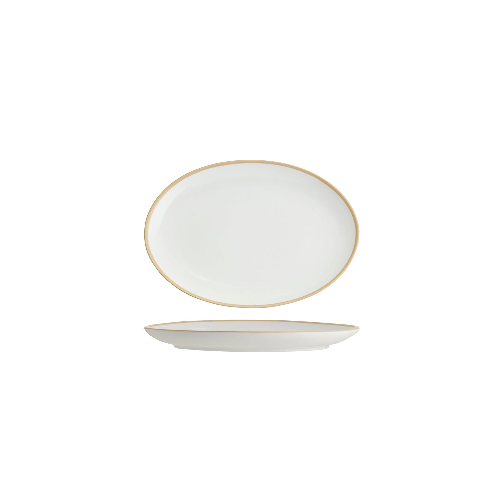 Core Oval Coupe Plate Natural Rim 230x165x22mm