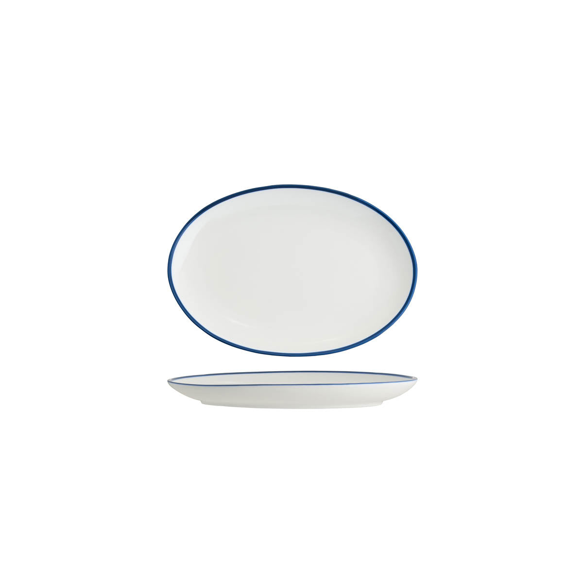 Core Oval Coupe Plate Royal Blue Rim 230x165x22mm