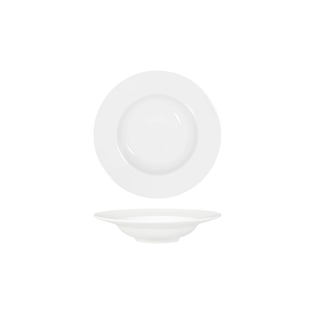 Tablekraft Core White Pasta Plate Wide Rim 225mm | Tomkin Australia