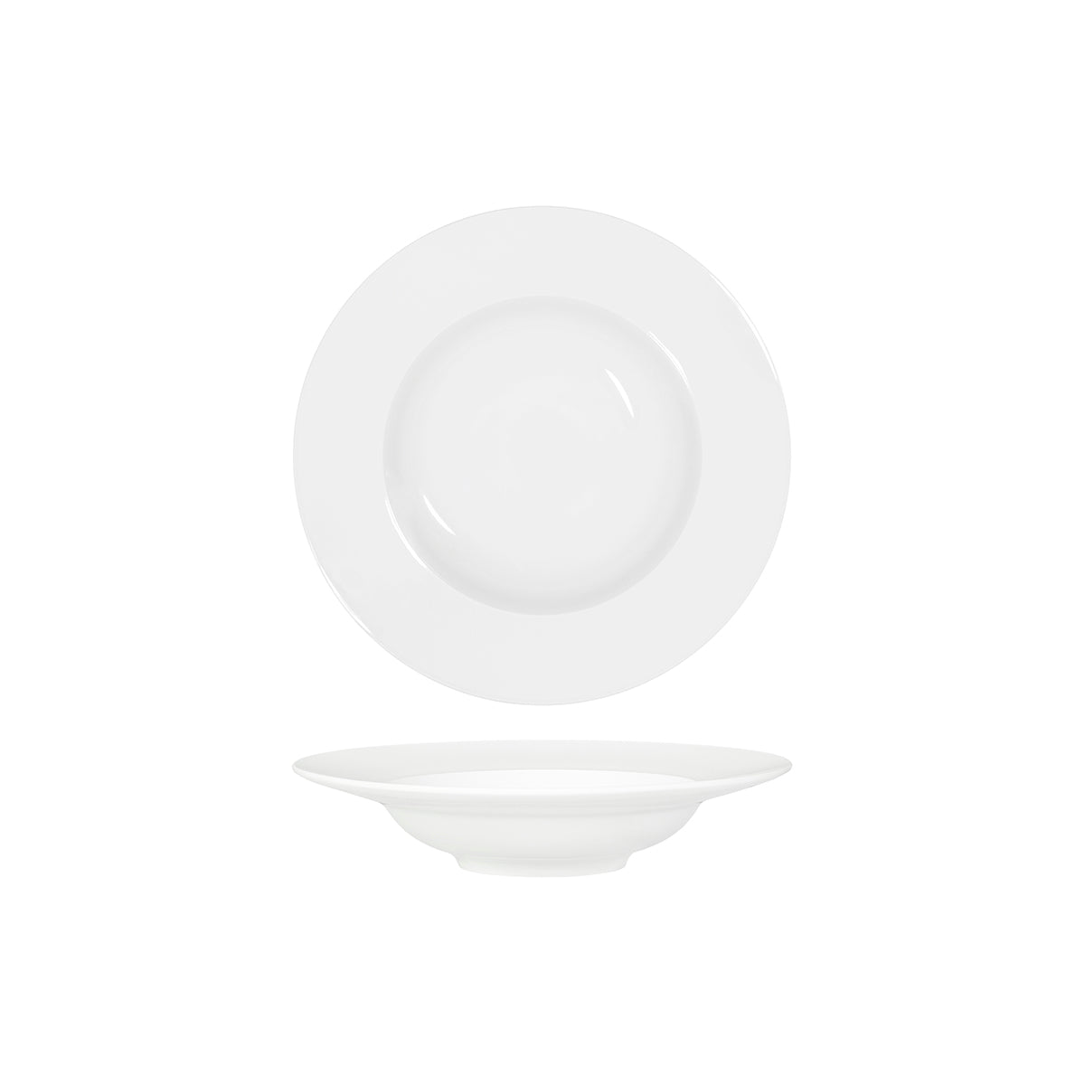 91058 Tablekraft Core White Pasta Plate Wide Rim 270mm Tomkin Australia Hospitality Supplies