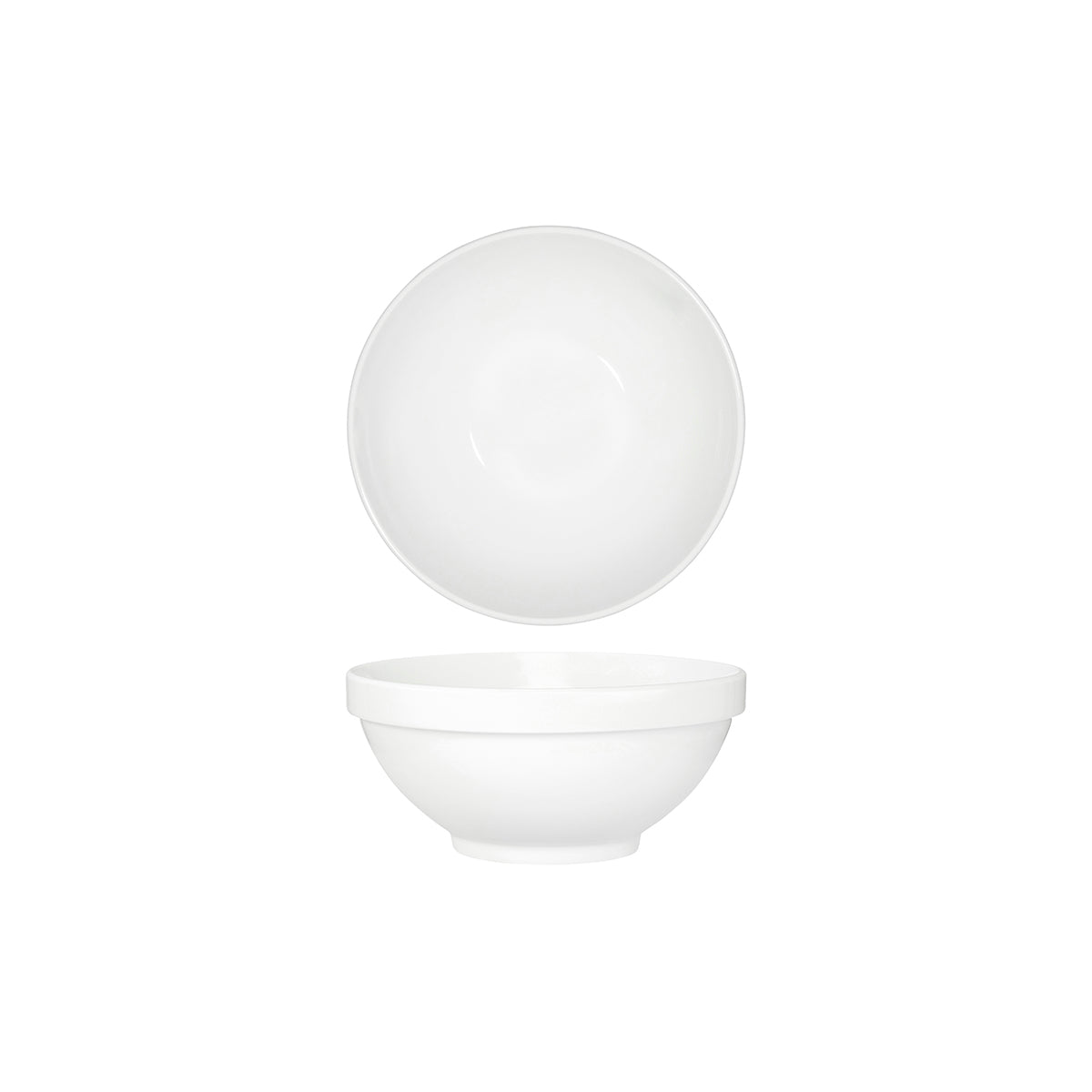 91082 Tablekraft Core White Round Footed Bowl Stack Rim 200mm Tomkin Australia Hospitality Supplies