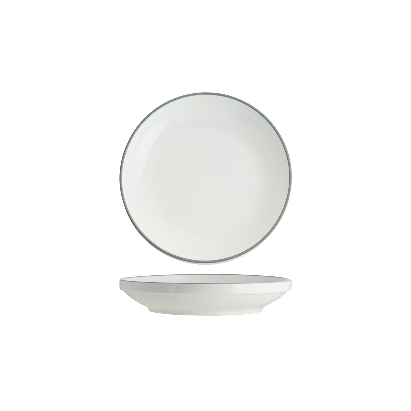 Core Round Bowl Walled Lip Grey Rim 230x43mm