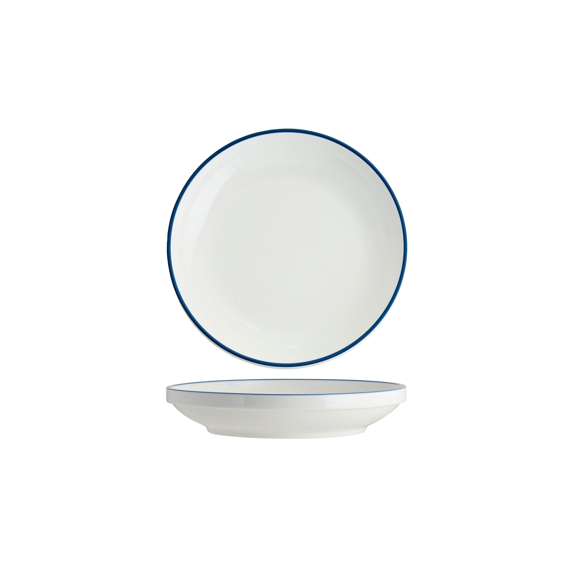 Core Round Bowl Walled Lip Royal Blue Rim 230x43mm