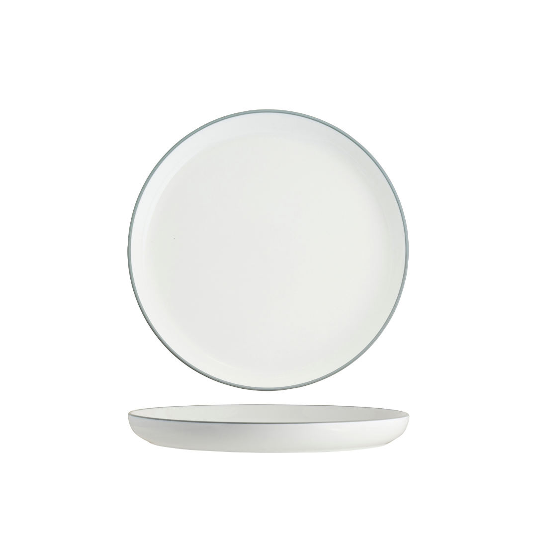 Core Round Plate Walled Lip Grey Rim 270x26mm