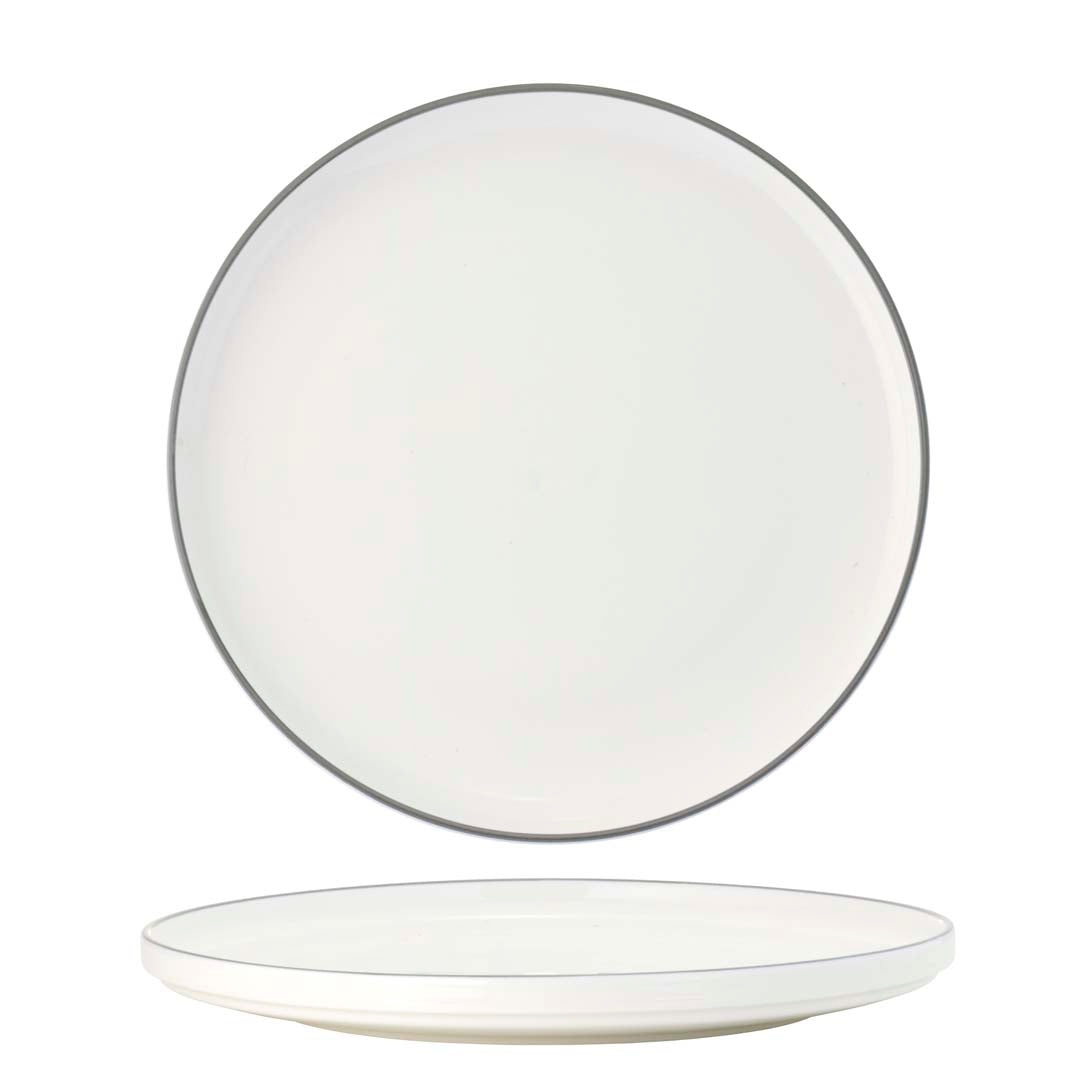 Core Round Plate Walled Lip Grey Rim 270x26mm