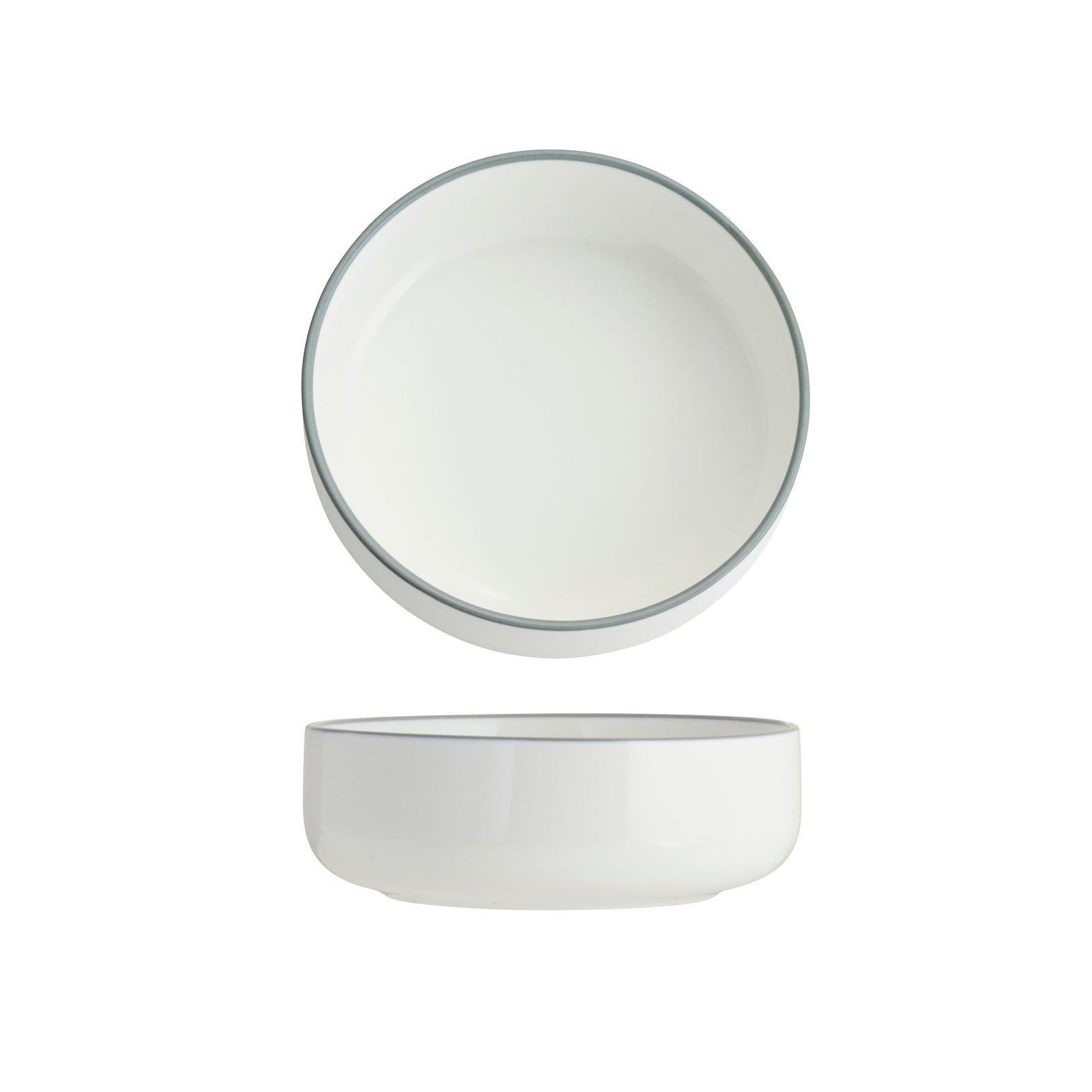 Core Round Deep Bowl Grey Rim 130x45mm