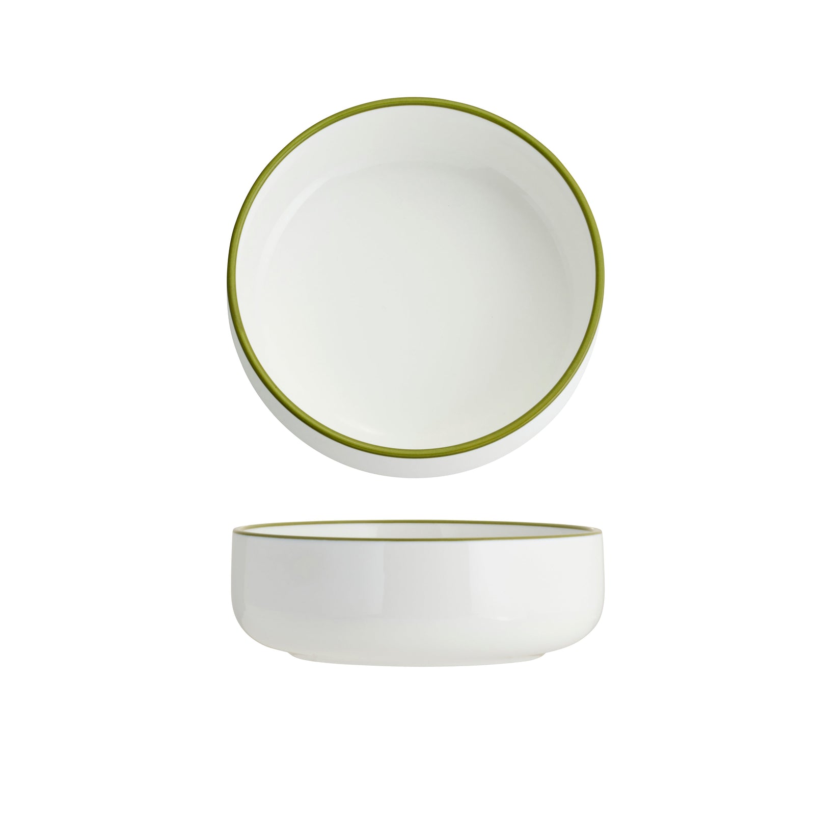 Core Round Deep Bowl Olive Green Rim 130x45mm