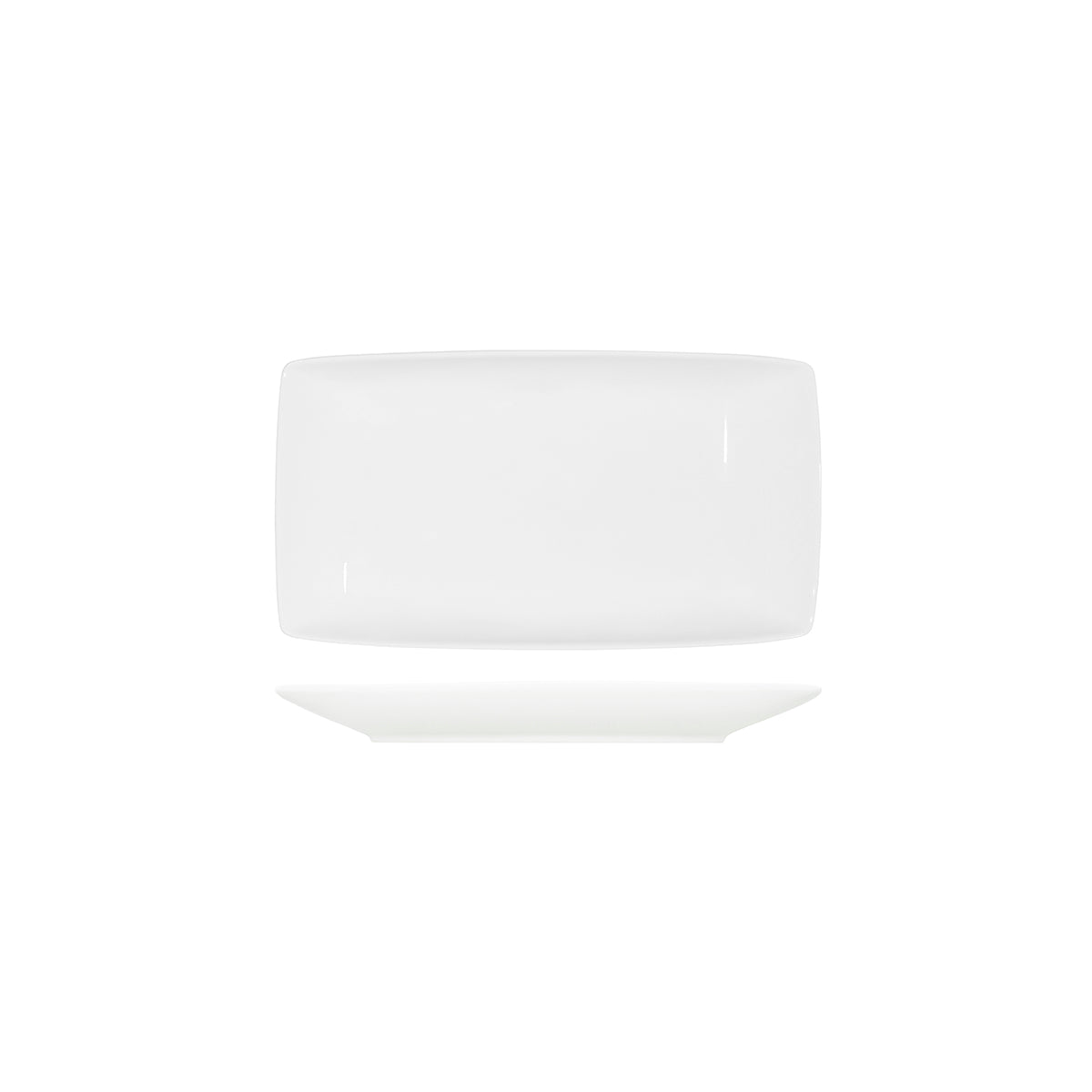92070 Tablekraft Core White Rectangular Coupe Platter 305x165mm Tomkin Australia Hospitality Supplies
