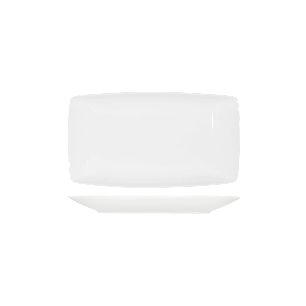 92071 Tablekraft Core White Rectangular Coupe Platter 360x200mm Tomkin Australia Hospitality Supplies