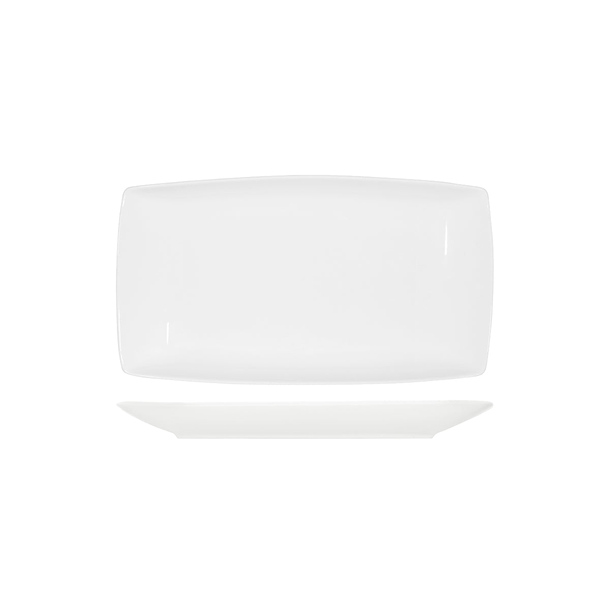 92072 Tablekraft Core White Rectangular Coupe Platter 415x235mm Tomkin Australia Hospitality Supplies
