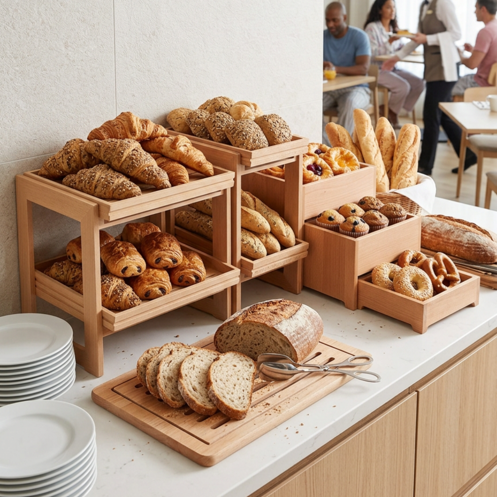 Serve Walnut 2-Tier Stand Gastronorm 1/1x450mm