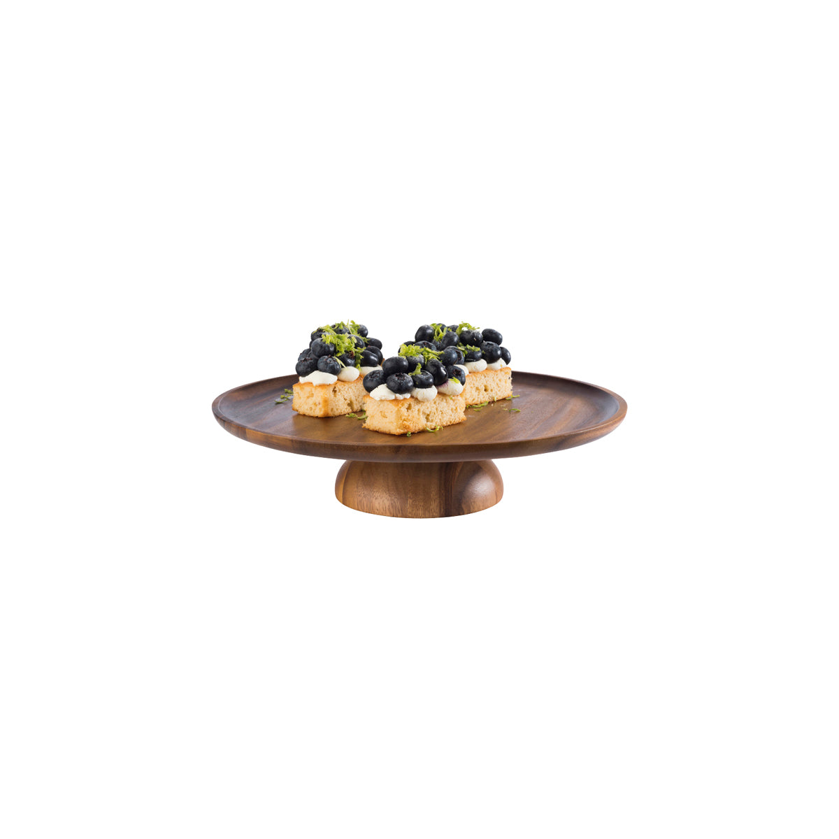 APS33296 APS APS Acacia Cake Stand Round 385x80mm Tomkin Australia Hospitality Supplies