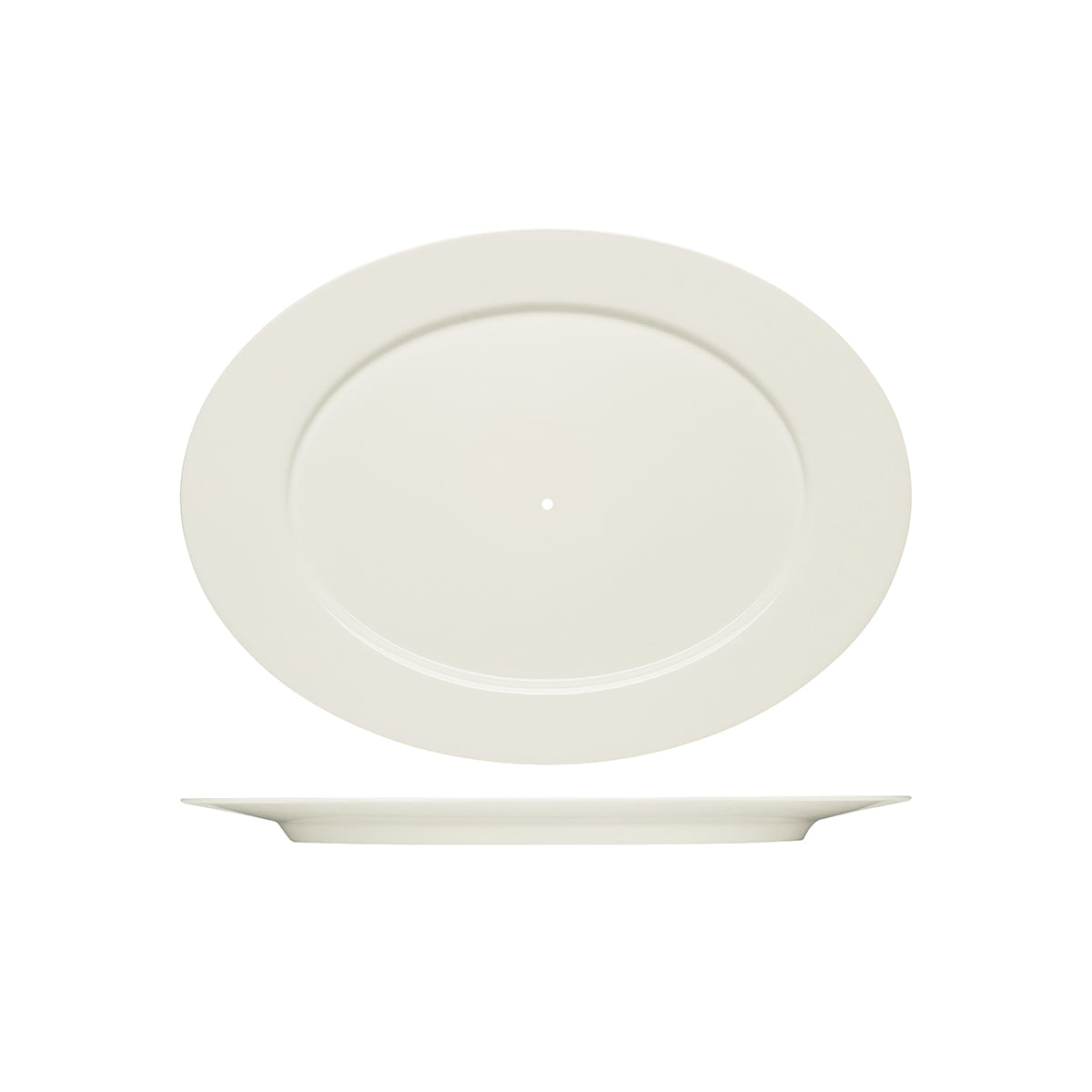 BHS6697205 Bauscher Bauscher Purity Oval Platter with Wide Rim 380x272mm To Suit Serving Stand Tomkin Australia Hospitality Supplies