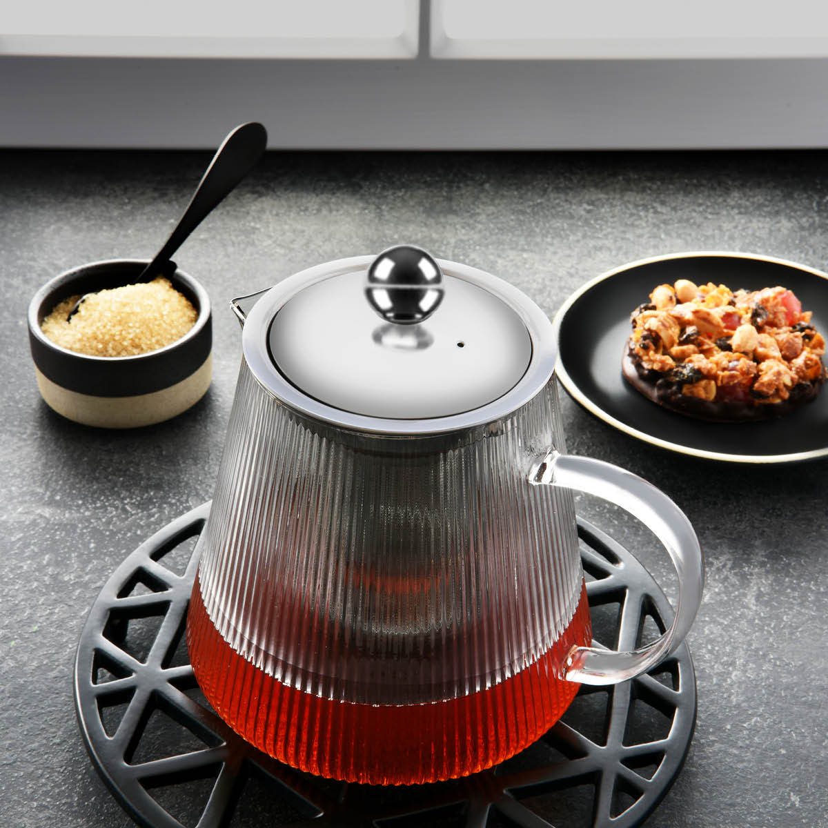 Brew Infusion Teapot With Vertical Stripes 600ml | Tomkin