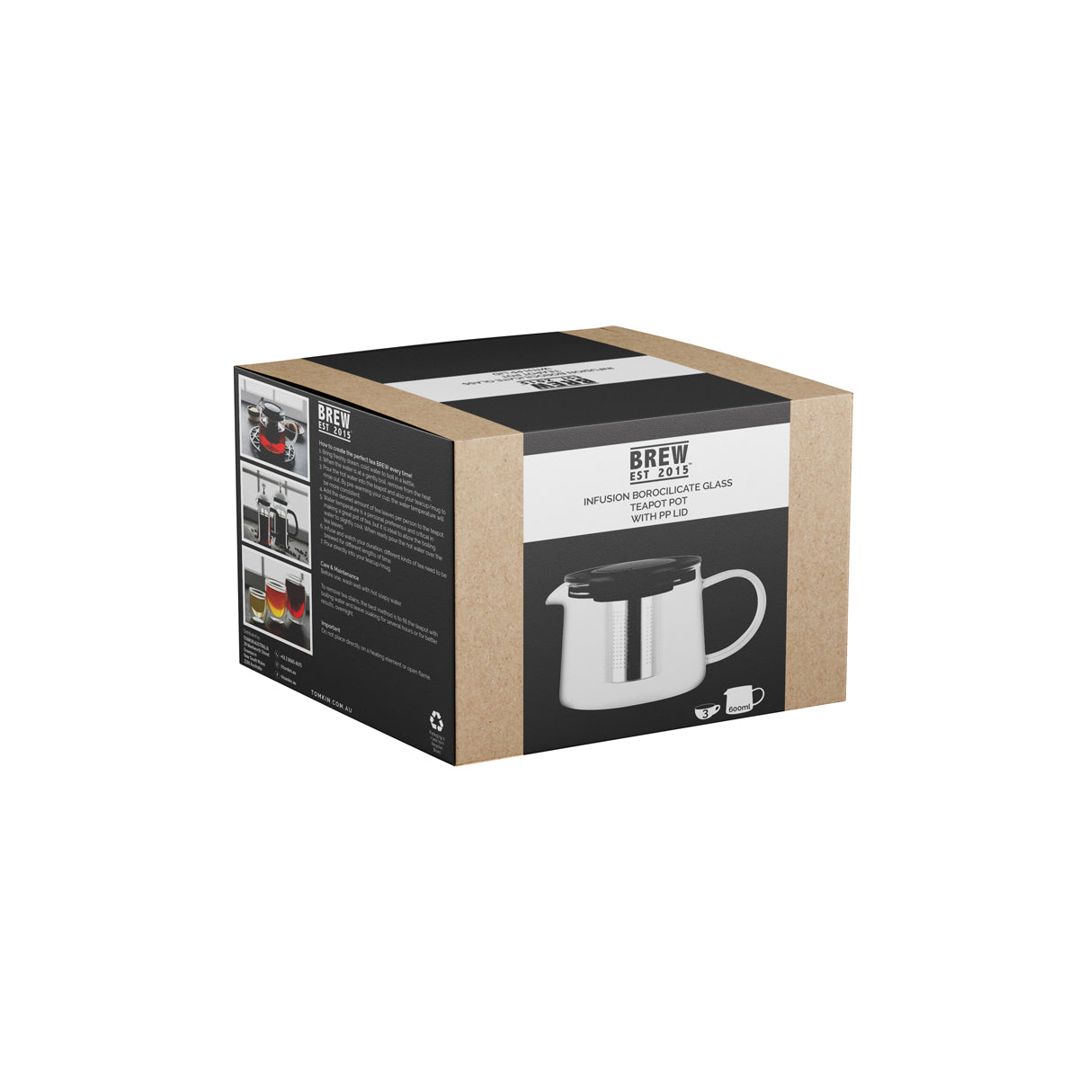 Brew Infusion Teapot With Pp Lid 600ml | Tomkin Australia