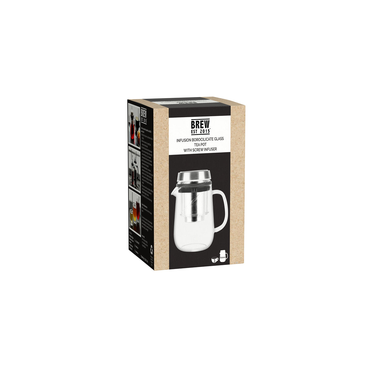 BW9122 Brew Infusion Teapot With Screw Infuser 600ml Tomkin Australia Hospitality Supplies