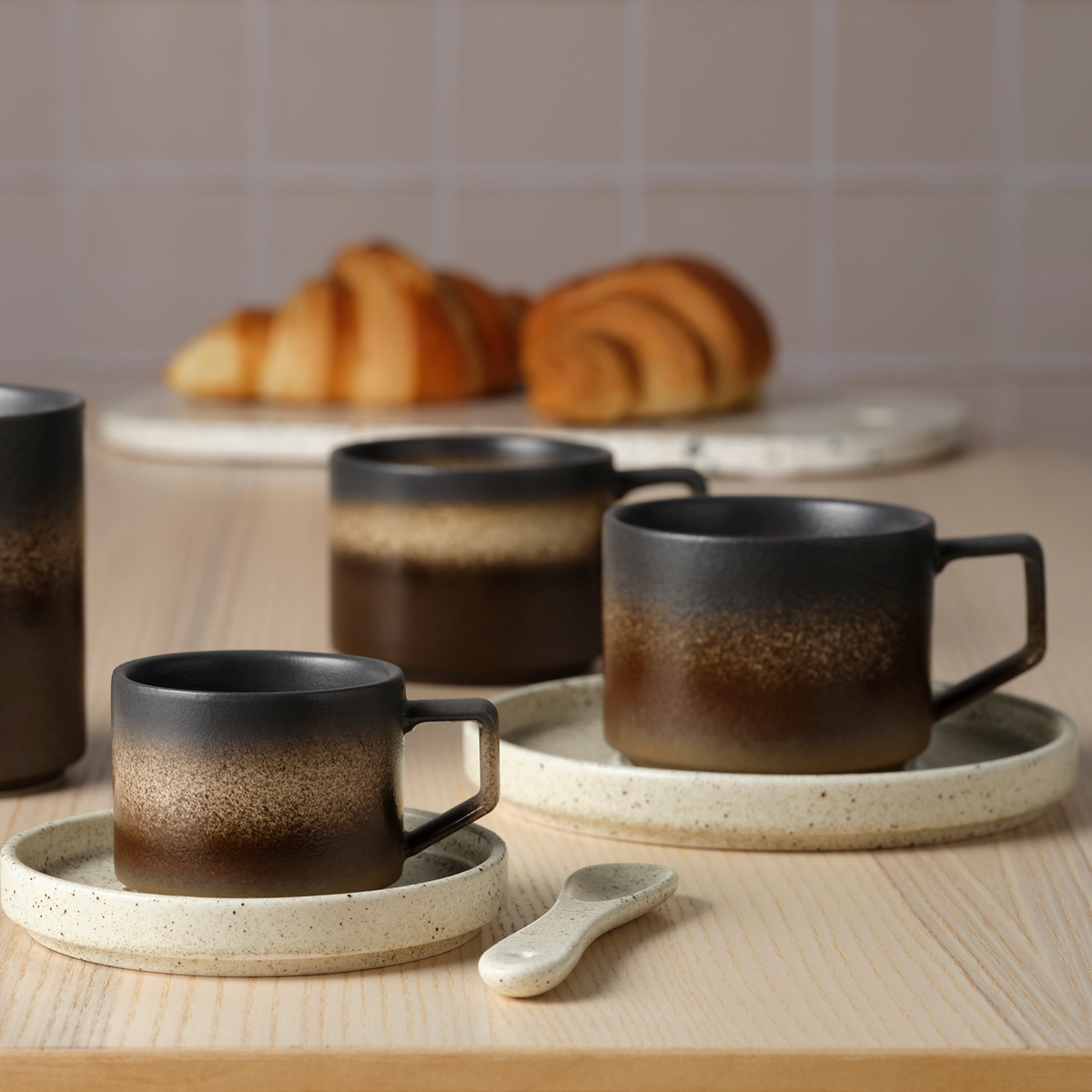 Tan Straight-Side Espresso Saucer