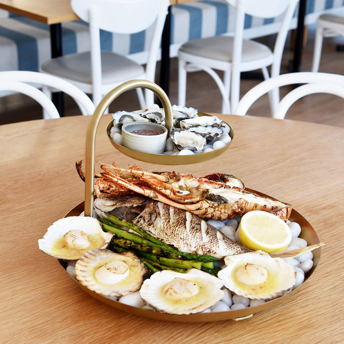 Chef Inox Round Seafood Stand 2-Tier Brass / Iron 365x255mm | Tomkin ...