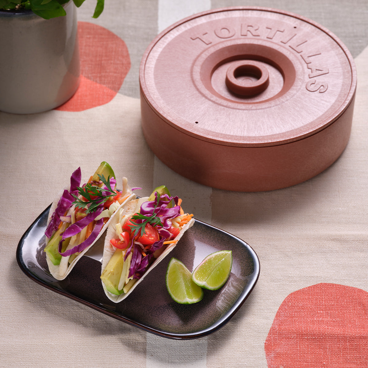 Coney Island Round Tortilla Warmer w/Lid Stackable - Brown