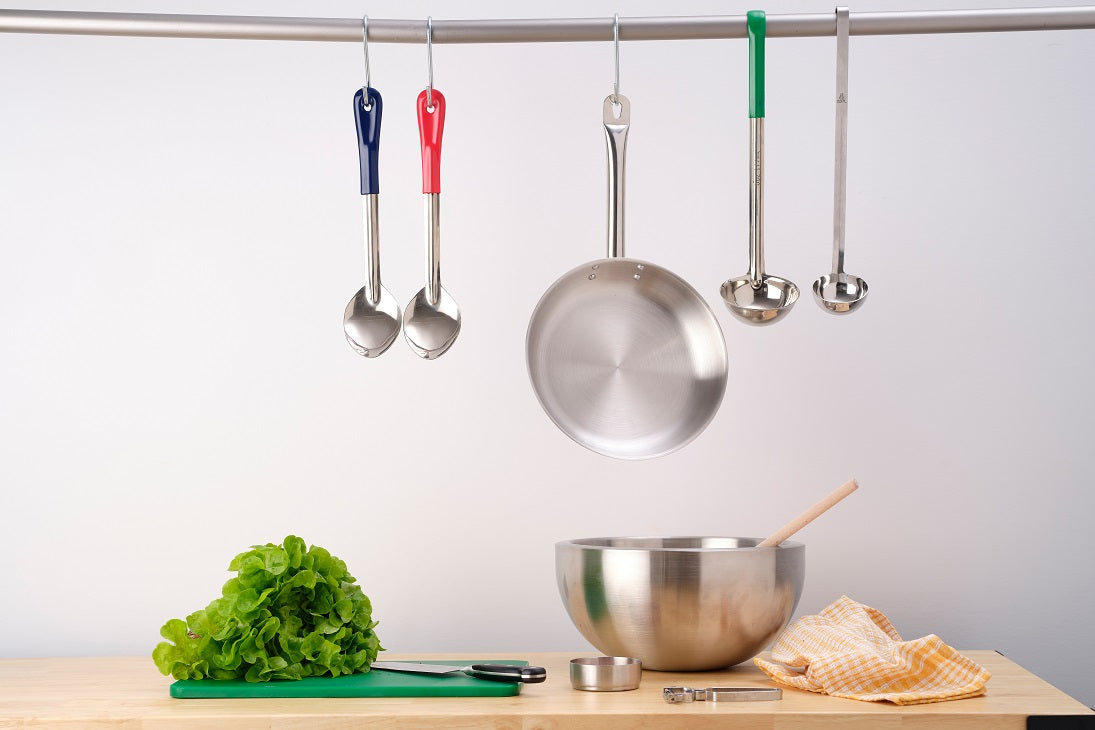 Basting Spoon Perforated Stainless Steel Blue Handle 330mm