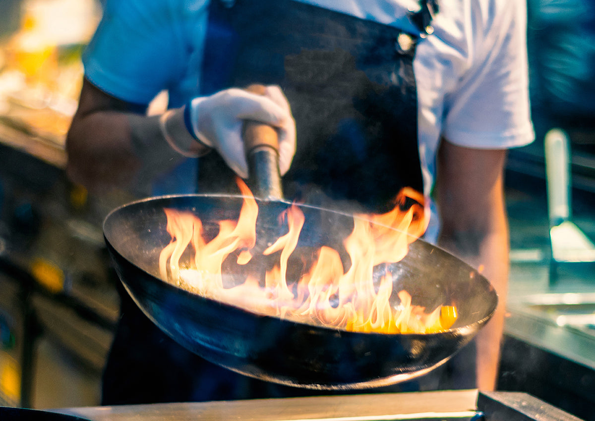 Asian Wok Iron Wood Handle 300mm