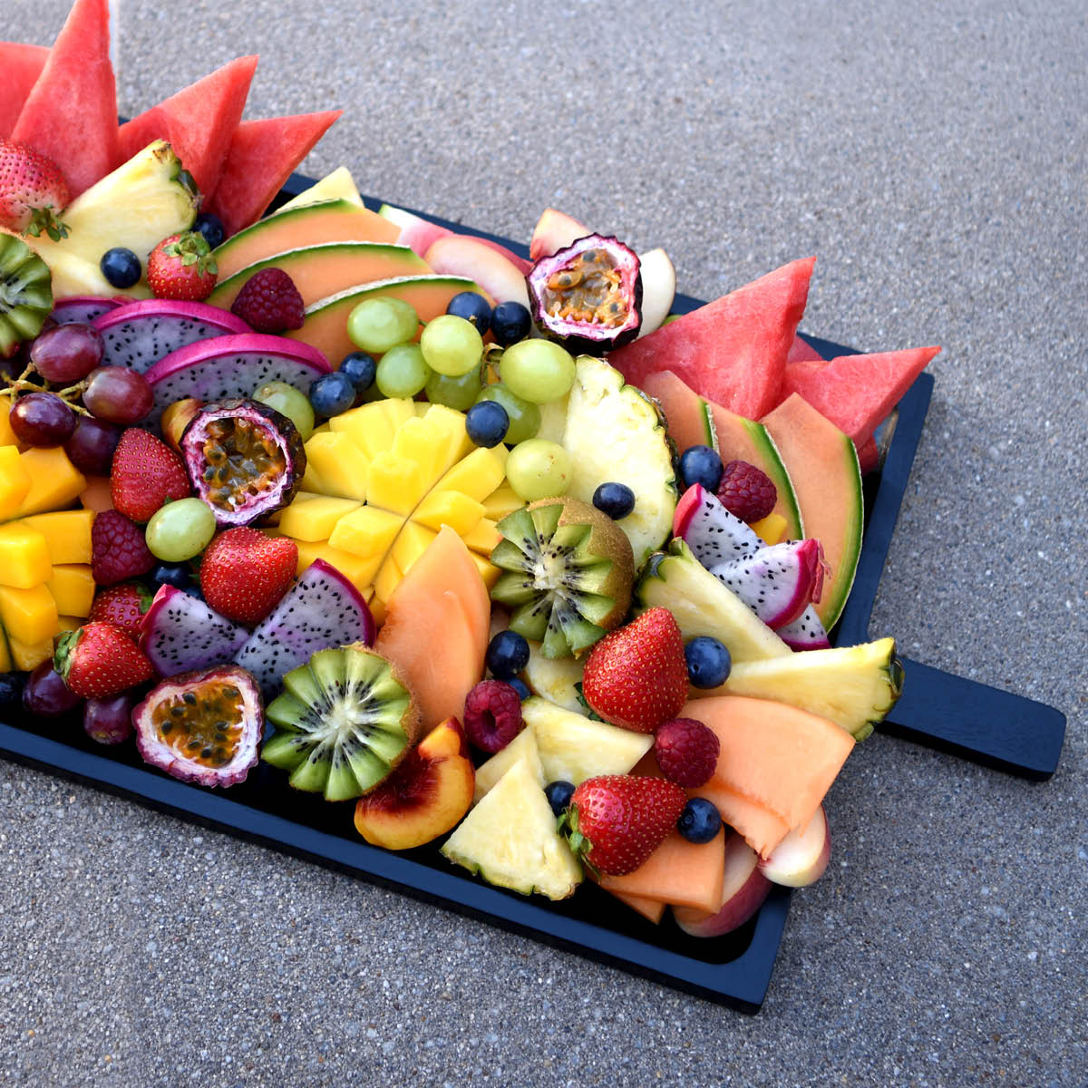 04981 Chef Inox Serve Black Acacia Paddle Board with Two Handles 580x254x25mm Tomkin Australia Hospitality Supplies