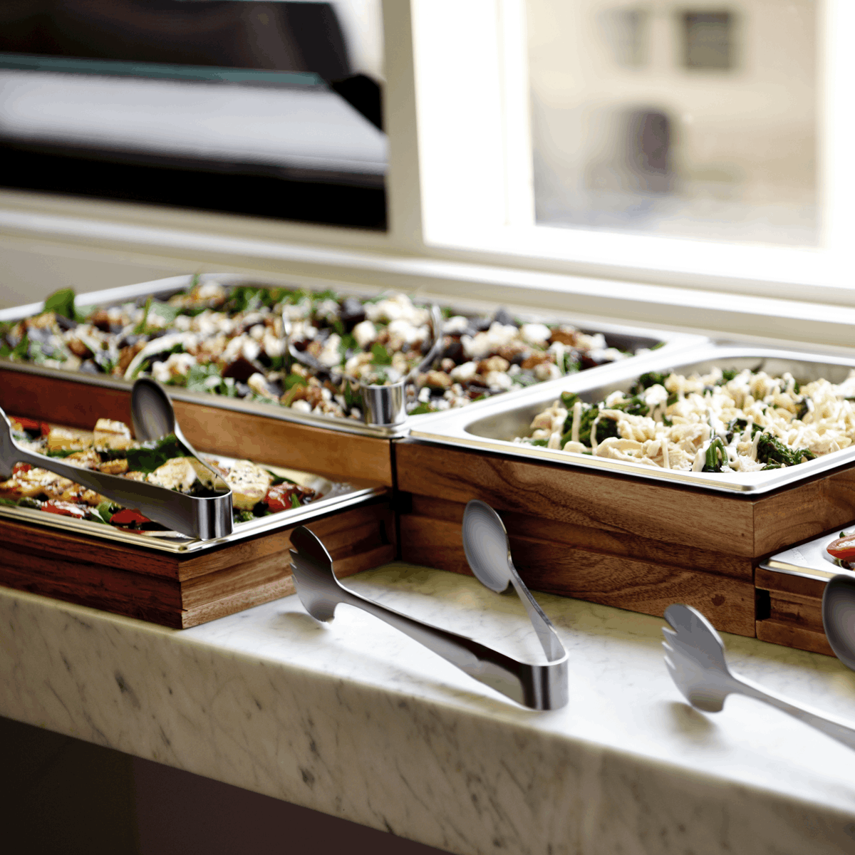 04792 Chef Inox Serve Acacia Display Tray GN 1/2 325x365x75mm Tomkin Australia Hospitality Supplies