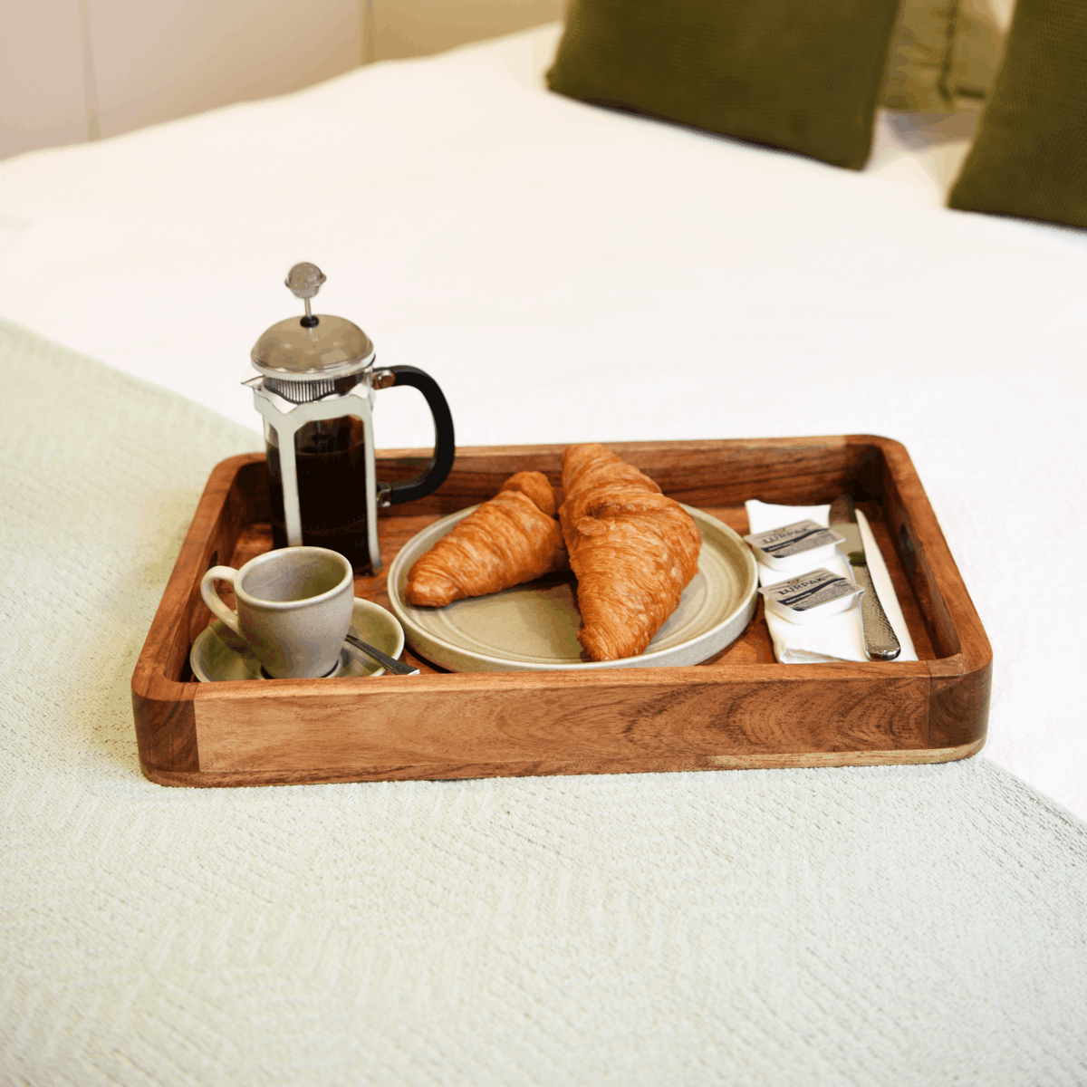 04770 Chef Inox Serve Acacia Rectangular Deep Tray 405x254x50mm Tomkin Australia Hospitality Supplies