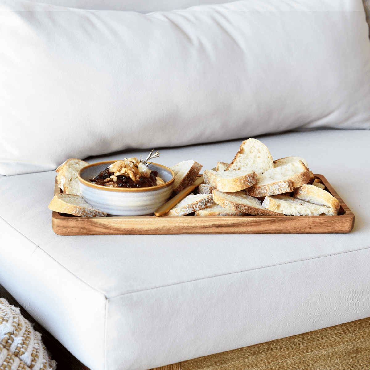 Serve Natural Acacia Rectangular Tray 355x180x25mm