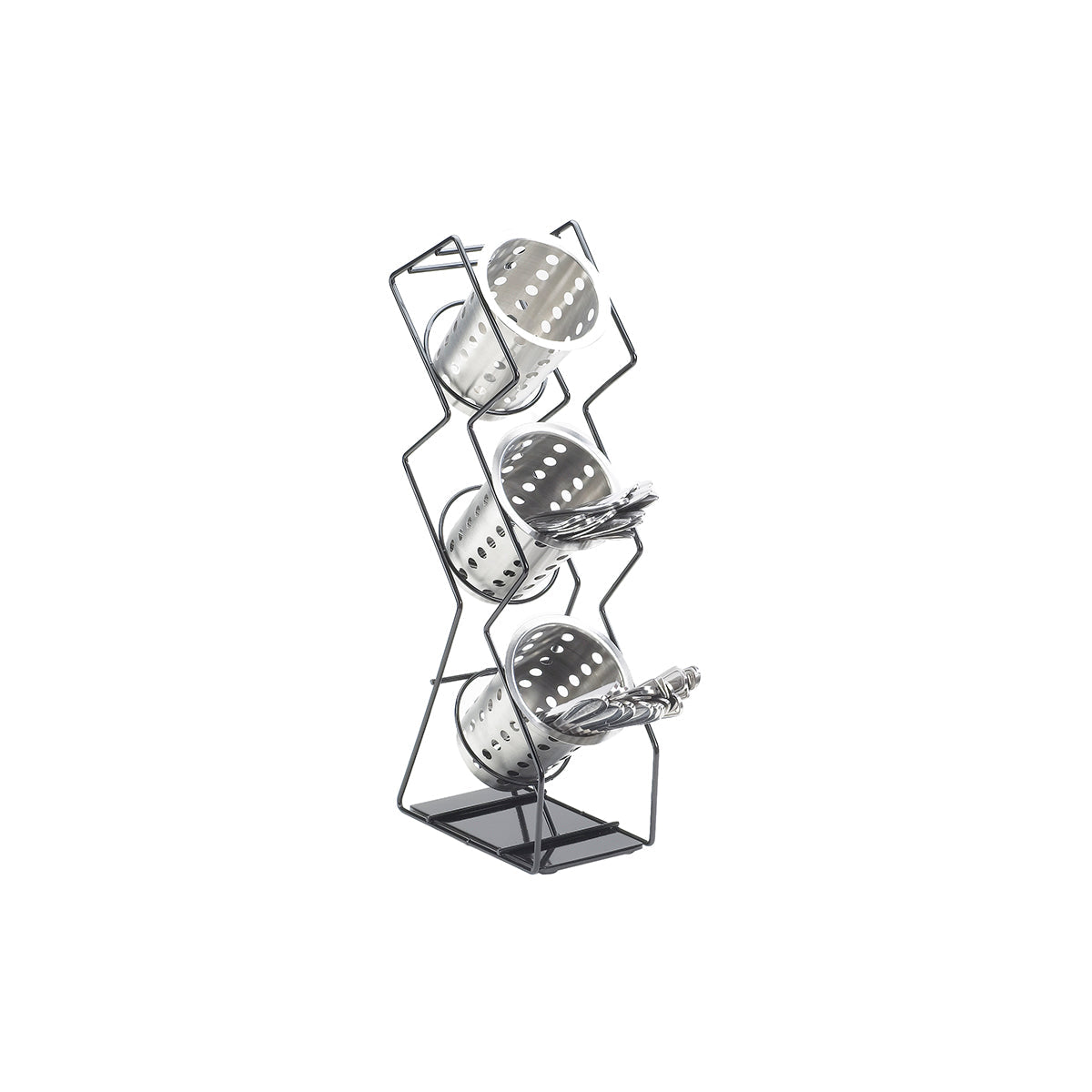 CM1025-3-13 Cal-Mil Iron Collection Black 3 Cylinder Display Stand 121x203x508mm  Tomkin Australia Hospitality Supplies