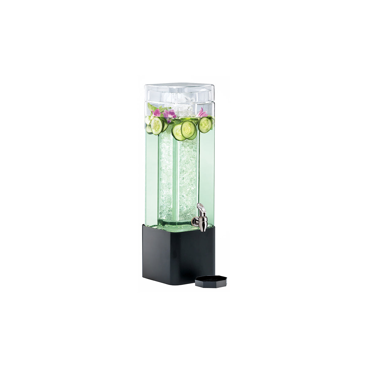 CM1112-3-13 Cal-Mil Mission Square Beverage Dispensers Glass with Ice Chamber 178x229x673mm / 13.63Lt Tomkin Australia Hospitality Supplies