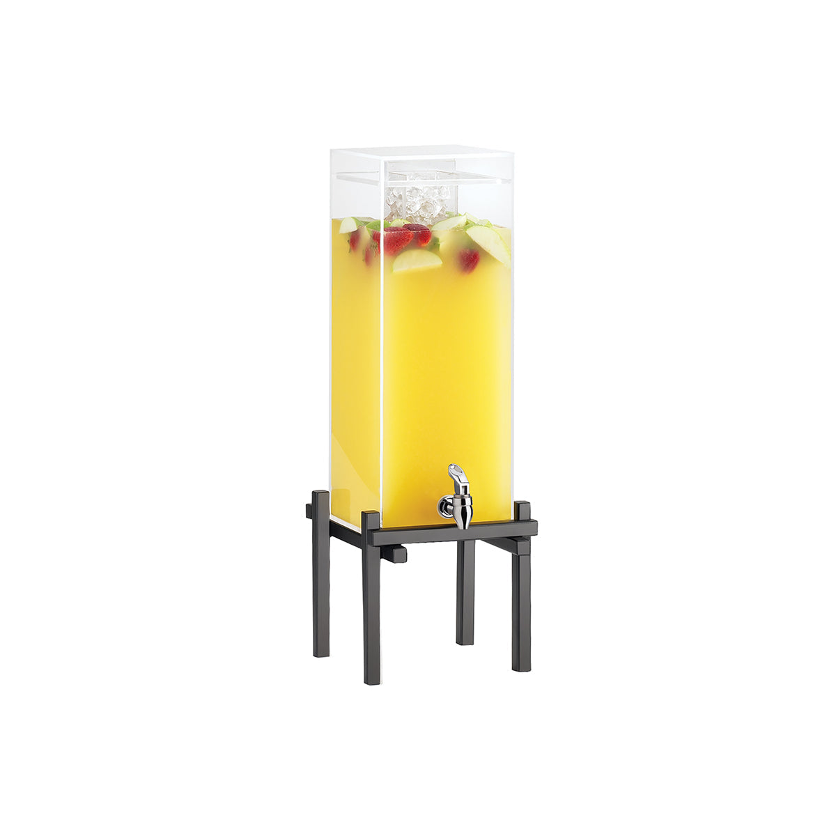 CM1132-3-13 Cal-Mil One by One Black Acrylic Beverage Dispensers with Ice Chamber 260x267x648mm / 13.638Lt Tomkin Australia Hospitality Supplies