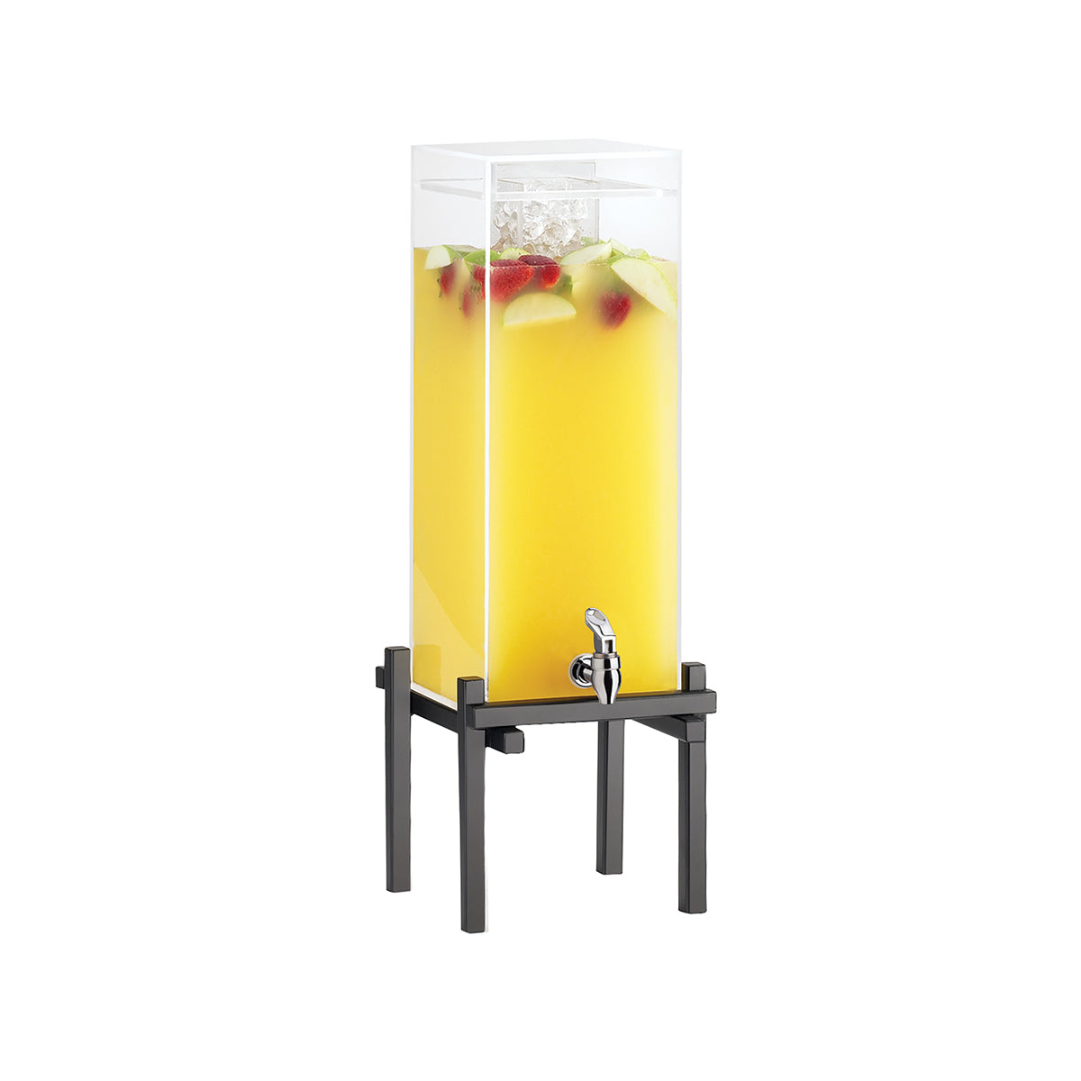 CM1132-5-13 Cal-Mil One by One Black Acrylic Beverage Dispensers with Ice Chamber 299x305x737mm / 22.730Lt Tomkin Australia Hospitality Supplies