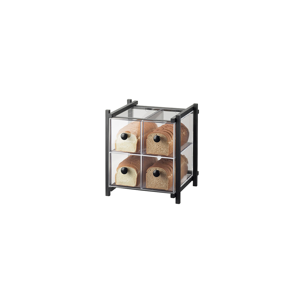 CM1146-13 Cal-Mil One by One Black 4 Drawer Acrylic Bread Case 356x375x400mm Tomkin Australia Hospitality Supplies