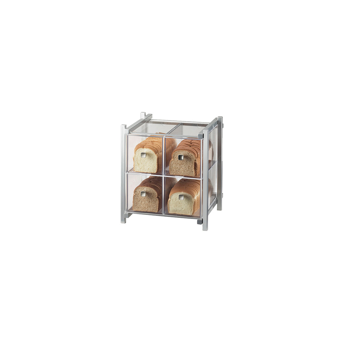 CM1146-74 Cal-Mil One by One Silver 4 Drawer Acrylic Bread Case 356x375x400mm Tomkin Australia Hospitality Supplies