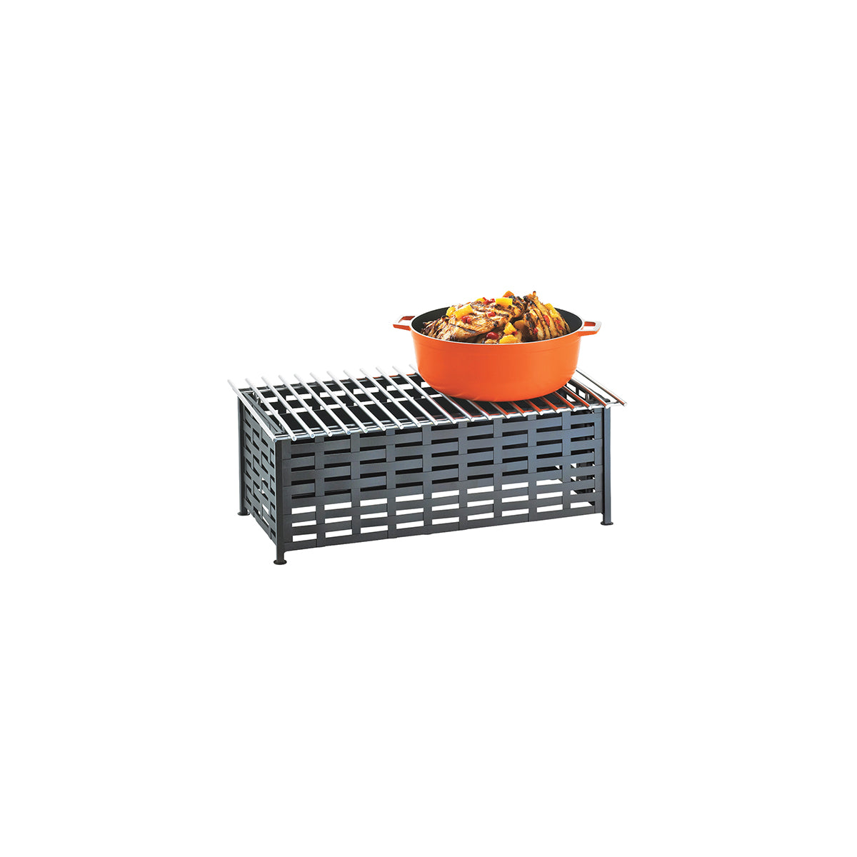 CM1361-22 Cal-Mil Iron Collection Lattice Square Warmer with Grill 502x254x191mm Tomkin Australia Hospitality Supplies