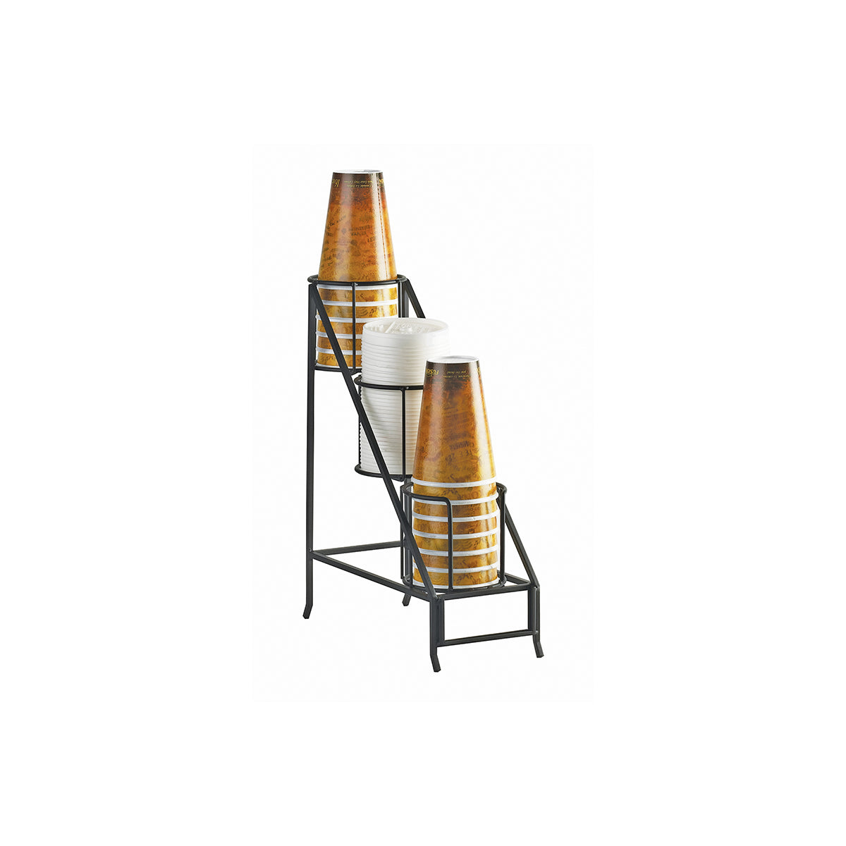 CM1452 Cal-Mil Iron Collection 3 Tier Cup and Lid Holder 203x305x381mm Tomkin Australia Hospitality Supplies