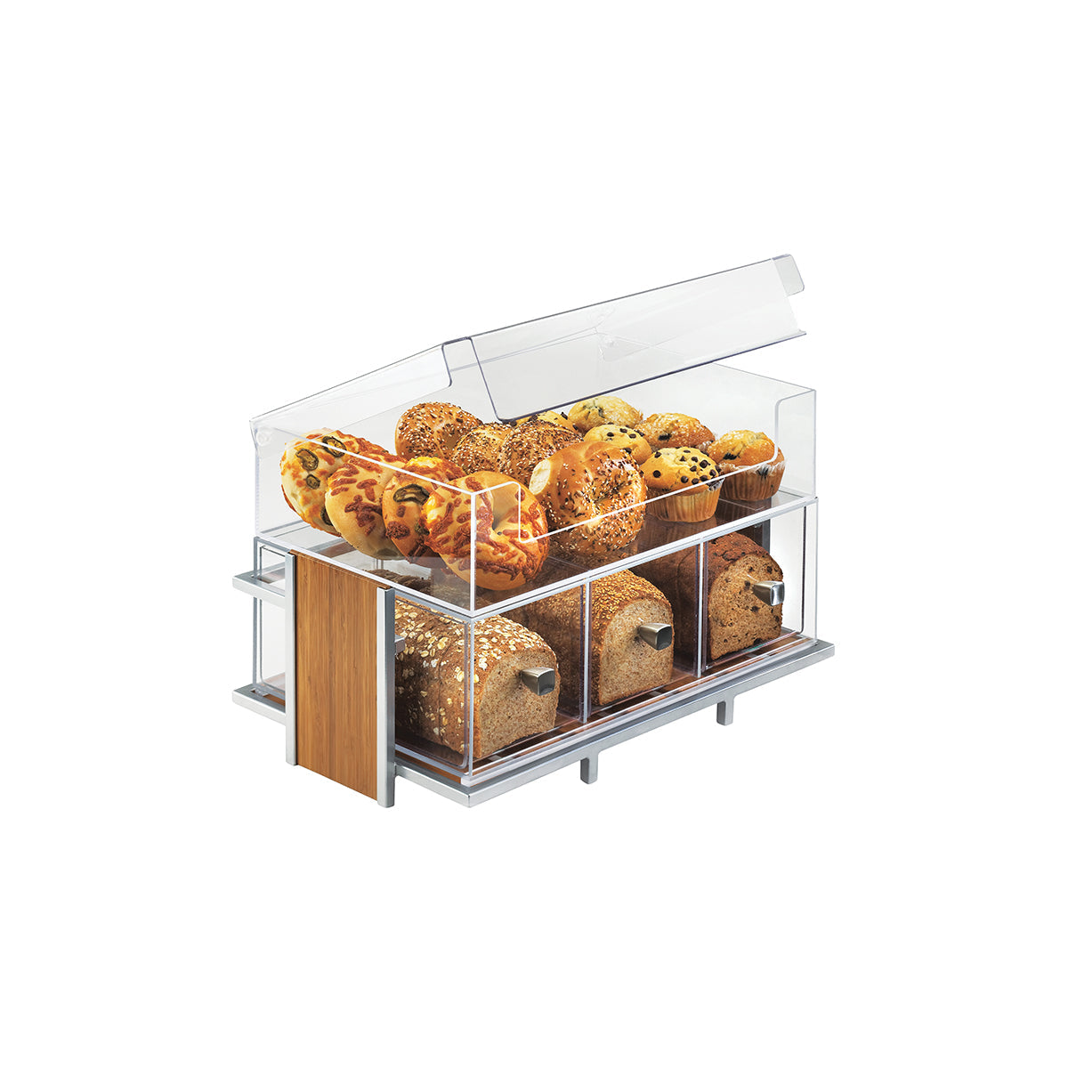 CM1471-SET Cal-Mil Bamboo Eco Modern Merch with Bin and Drawers 533x330x330mm Tomkin Australia Hospitality Supplies