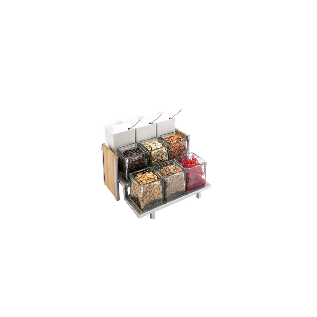 CM1474 Cal-Mil Bamboo Eco Modern 9 Jar Display Frame 349x349x178mm Tomkin Australia Hospitality Supplies