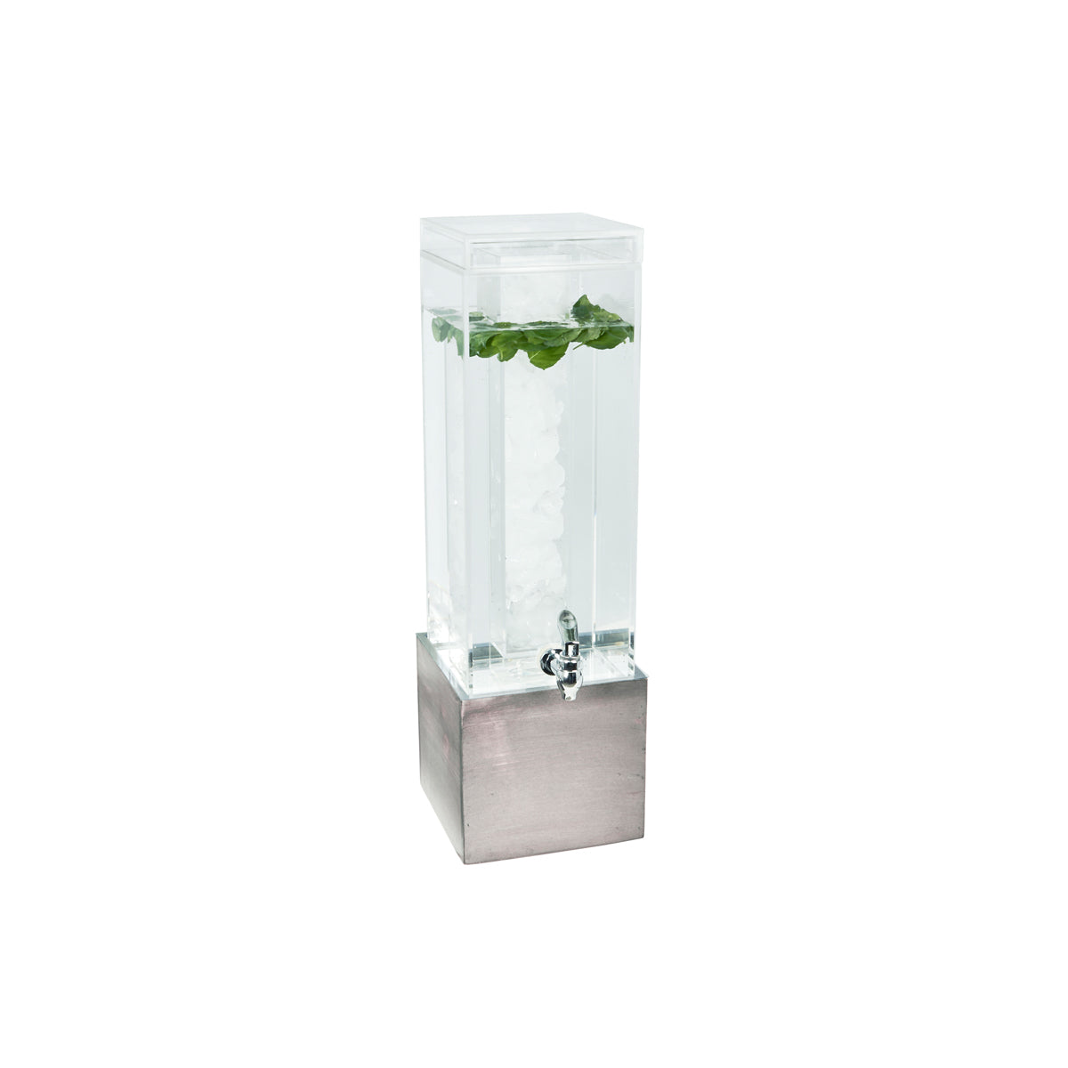 CM1527-3-110 Cal-Mil Acrylic Beverage Dispenser with Ice Chamber 216x216x679mm 13638ml Tomkin Australia Hospitality Supplies