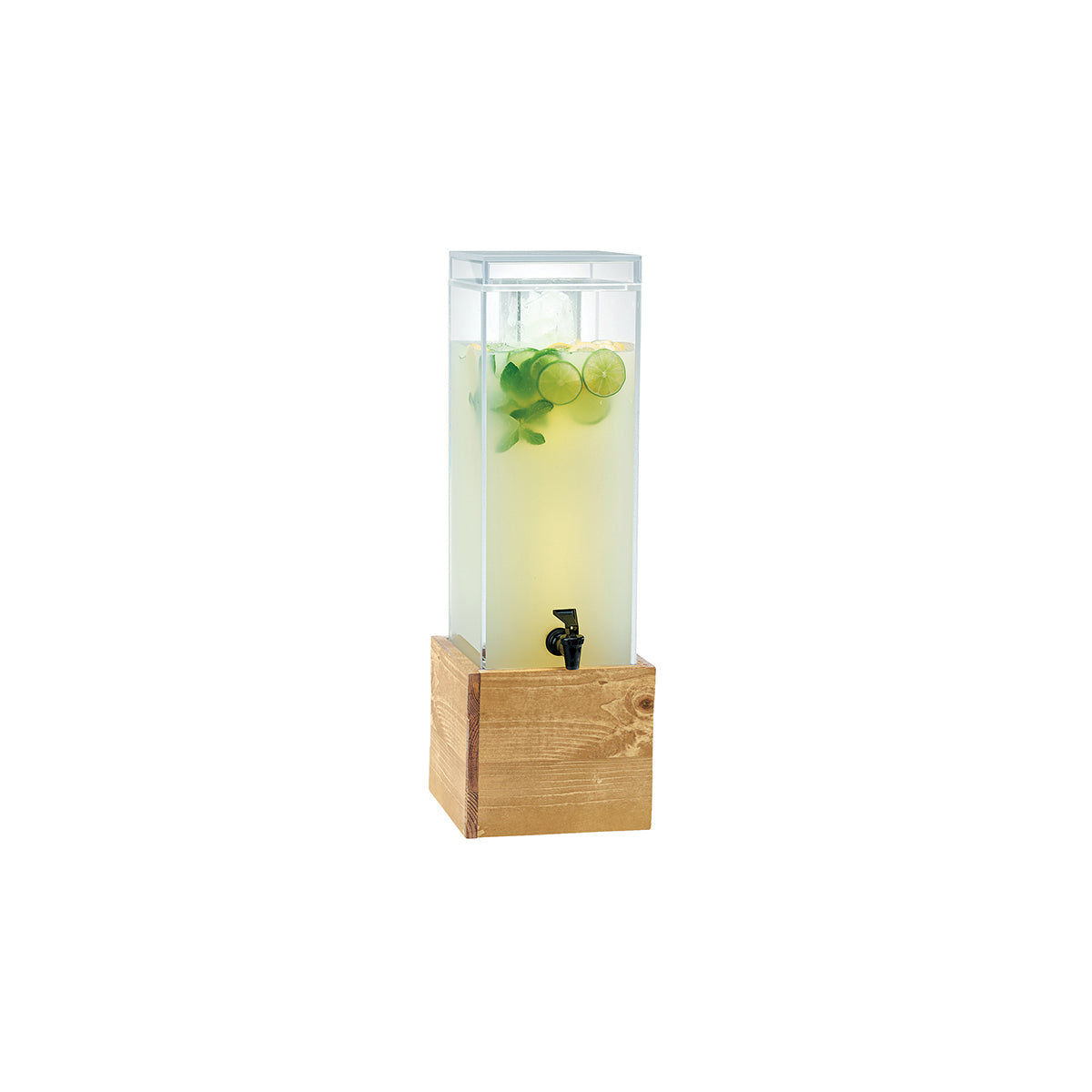 CM1527-3INF-99 Cal-Mil Madera Drink Dispenser with Ice Chamber Infusion Chamber 216x216x679mm / 13.6Lt Tomkin Australia Hospitality Supplies