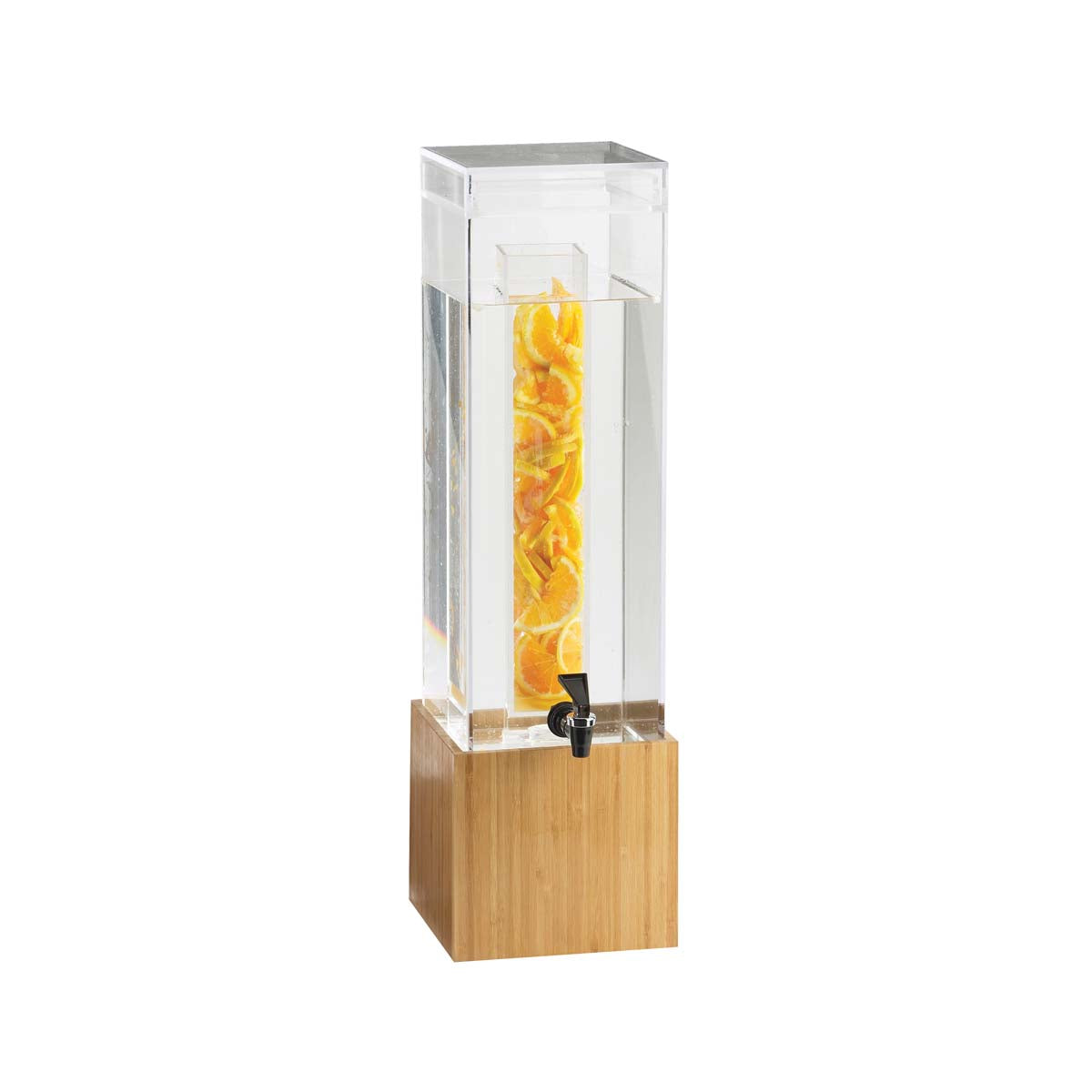 CM1527-3INF-60 Cal-Mil Bamboo Drink Dispenser with Infusion Chamber 210x248x654mm / 13.6Lt Tomkin Australia Hospitality Supplies