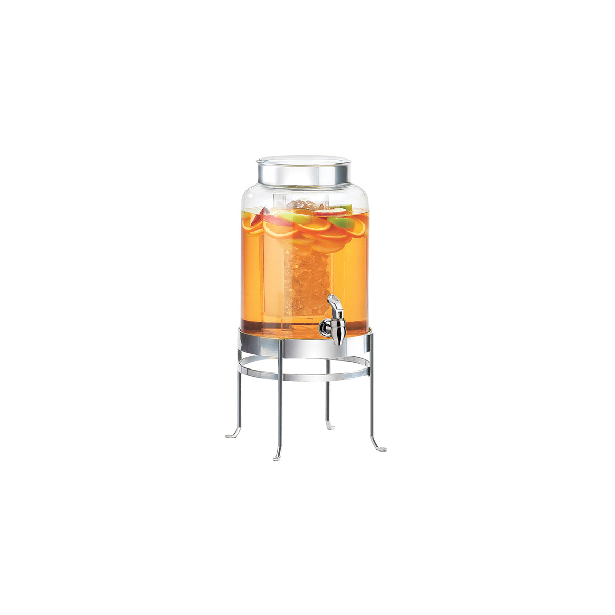 CM1580-2-74 Cal-Mil Soho Silver Drink Dispenser with Ice Chamber 254x305x521mm / 9.0Lt Tomkin Australia Hospitality Supplies