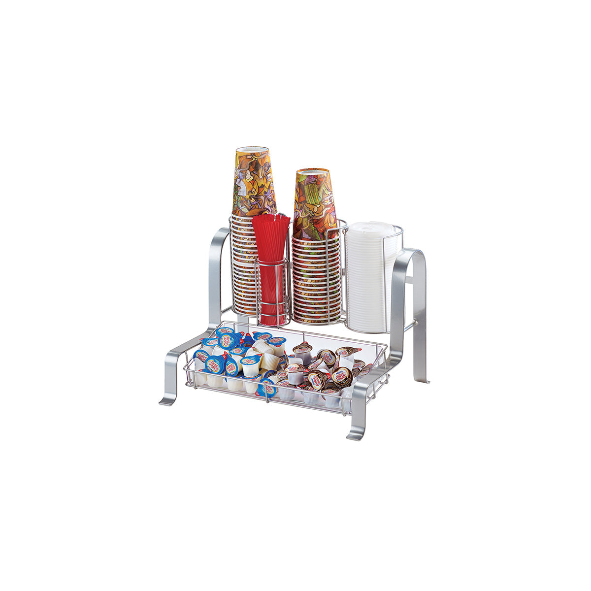 CM1594-74 Cal-Mil Soho Silver Condiment / Cup / Lid Organiser 400x298x305mm Tomkin Australia Hospitality Supplies